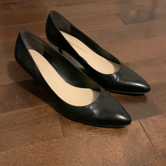 Franco Sarto black leather pump shoes - Picture 1 of 5
